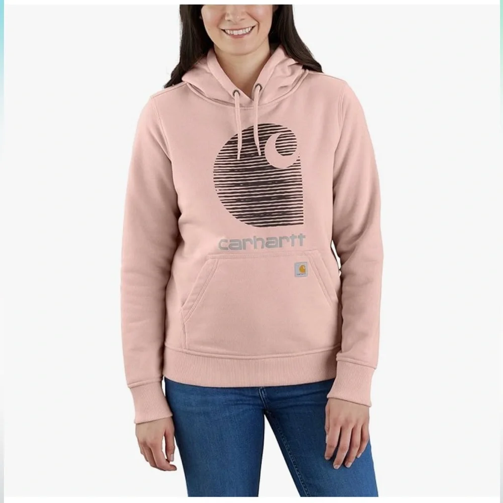 Carhartt Women's Rain Defender Relaxed Fit Midweight Sweatshirt size Large - Picture 2 of 6